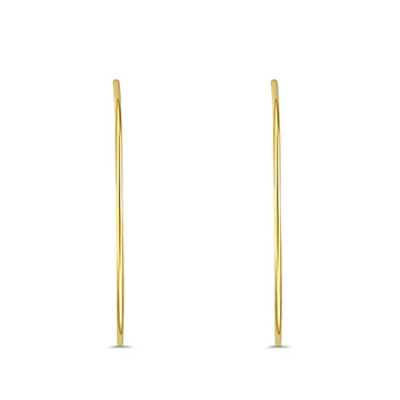 Solid 14K Yellow Gold 1.5mm Thickness Hoop Earrings - 7 Different Size Available, Best Anniversary Birthday Gift for Her
